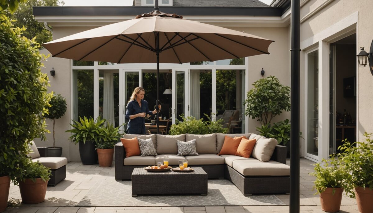 Installer un parasol déporté : astuces pour gagner de la place sur votre terrasse
