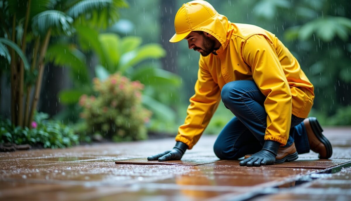 Est-il possible d'installer du carrelage extérieur sous la pluie ?